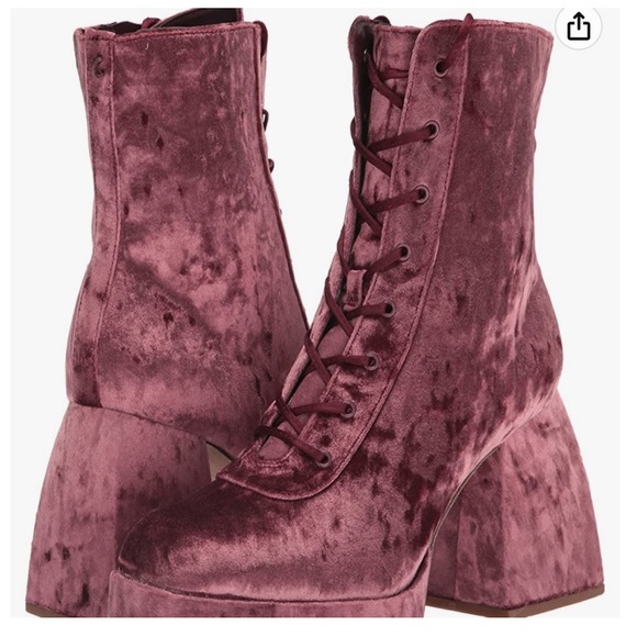 Circus by Sam Edelman Kia Velvet Heeled Boots - Purple - Picture 2 of 10